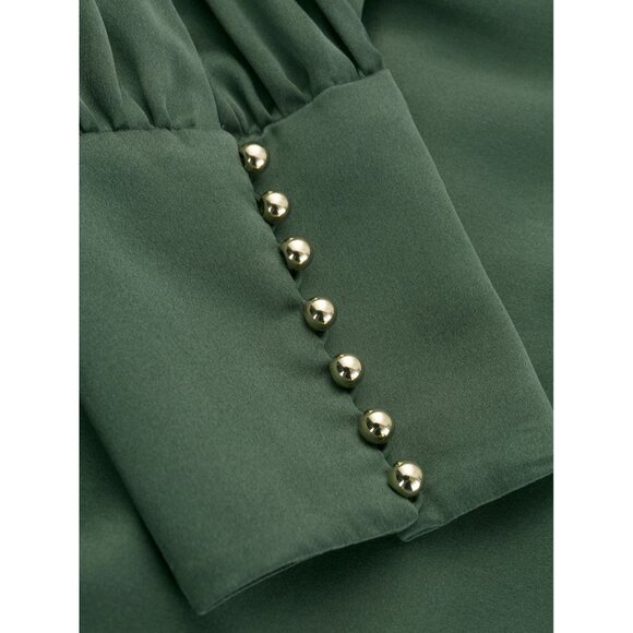 Zimmermann "Espionage" Tiered Satin Dress in Green, size "1" (Small) - Picture 6 of 16